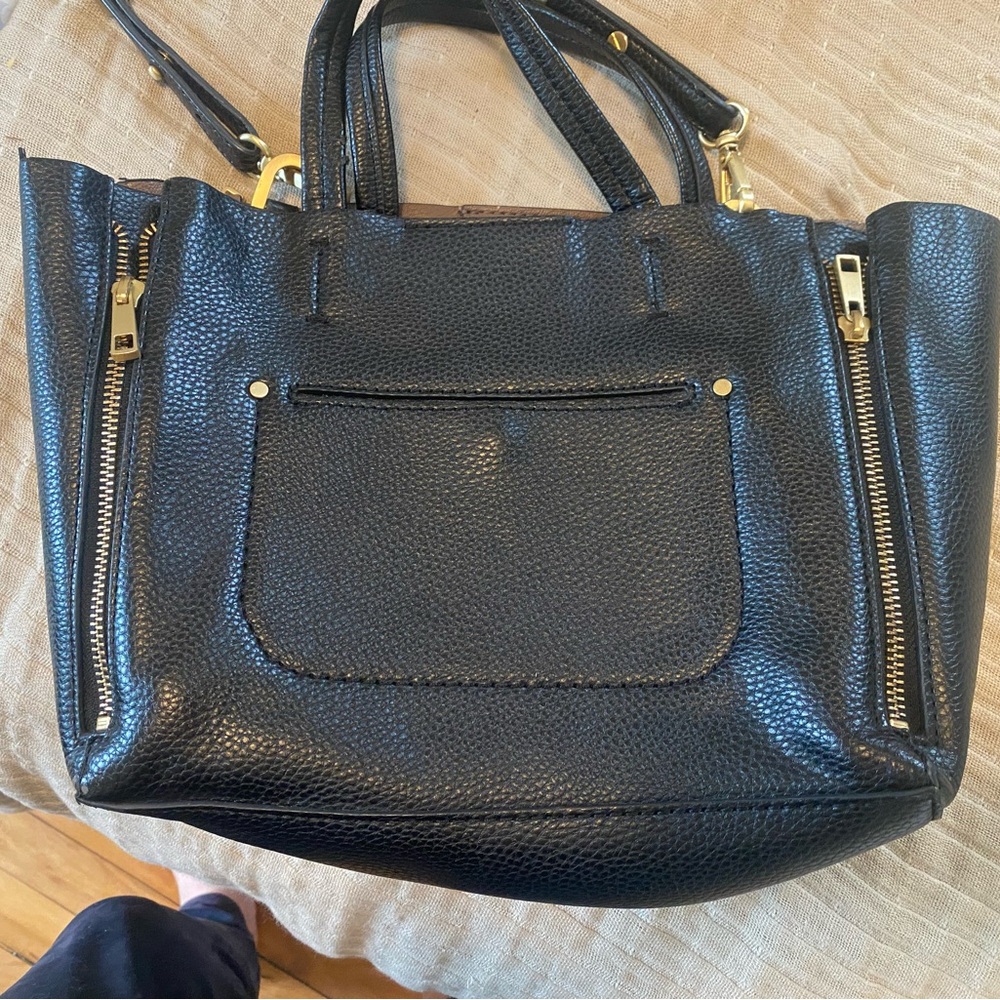 Black Leather Tote Bag